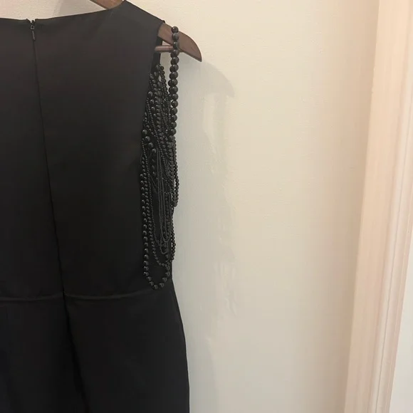 NWT Mac Duggal 26526 Draped Beaded Sleeve V-Neck Cocktail Dress - Picture 5 of 5